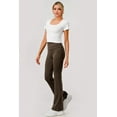 thumbnail image 1 of High Waist Soft Brushed Stretch Knit Flare Pants - Chocolate Brown, 1 of 10