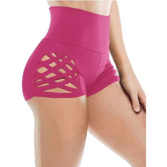 High Waist Solid Color Lace-Up Women Slim Fit Sport Shorts Workout Yoga Leggings