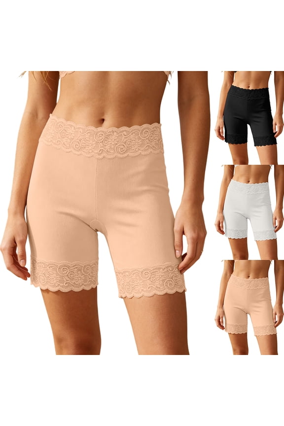 High Waist Spandex Biker Shorts Women Tummy Control Stretchy Running Dance Gym Workout Active Shorts Complexion One Size