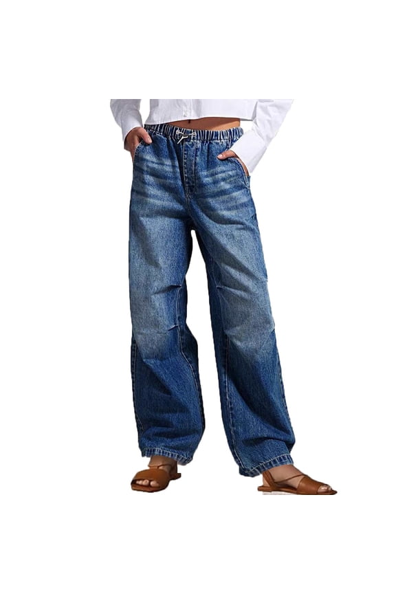 High Waist Straight Leg Jeans For Women Look Thin Wide Leg Style Pants