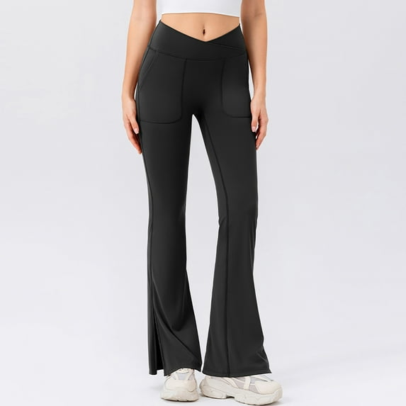 High Waist Strap Yoga Pants For Women Breathable Flared Leggings Lift Fitness Trousers Comfortable Workout Long Pants Yoga Pants for Women Tall with Pocket plus Size Yoga Pants for Women 3x-4x Women's