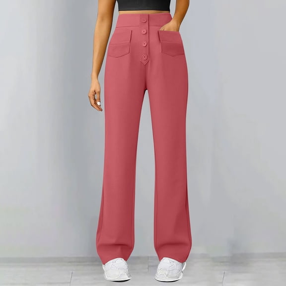 High Waist Stretch Cargo Pants Women Fleece Lined Relaxed Fit Multiple Pockets Straight Leg Baggy Pants