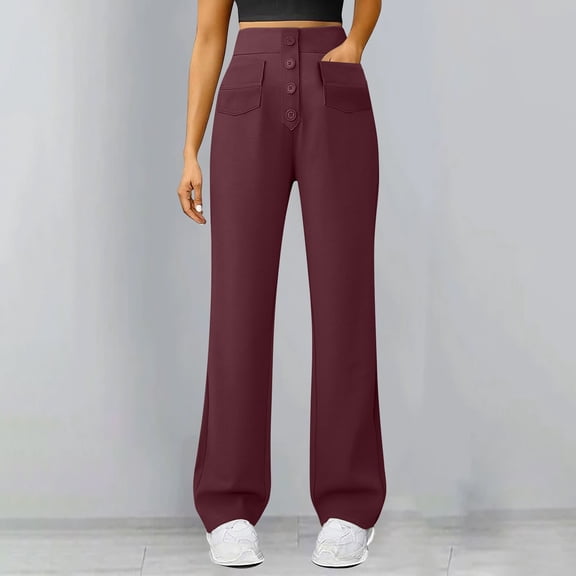 High Waist Stretch Cargo Pants Women Sweat Pants for Womens Multiple Pockets Baggy Relaxed Fit Straight Leg Pants