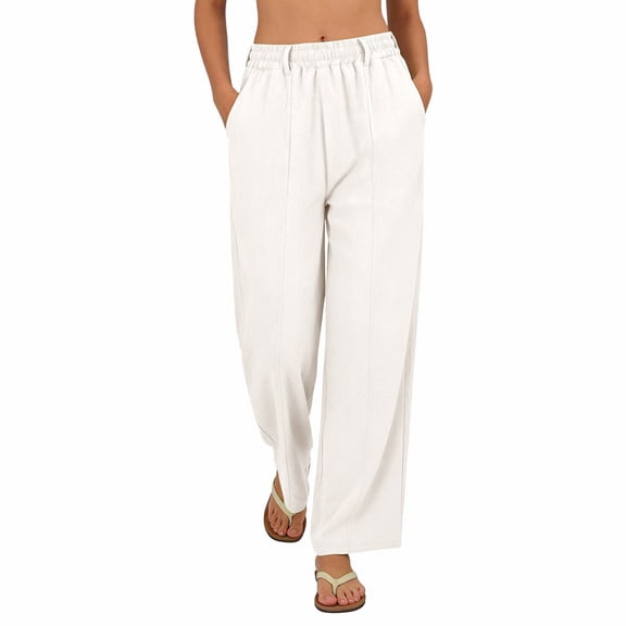 High Waist Stretch Cargo Pants Women Sweat Pants for Womens Straight Leg Relaxed Fit Multiple Pockets Baggy Pants