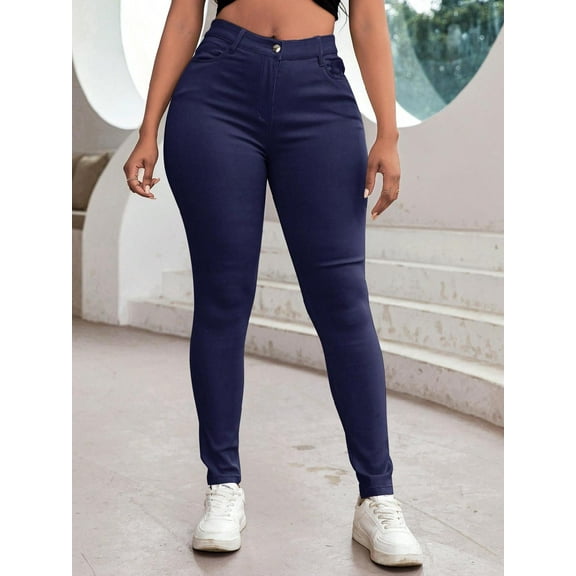 High-Waist Stylish Long-Line Slim-Fitting Women's Dressy Pants
