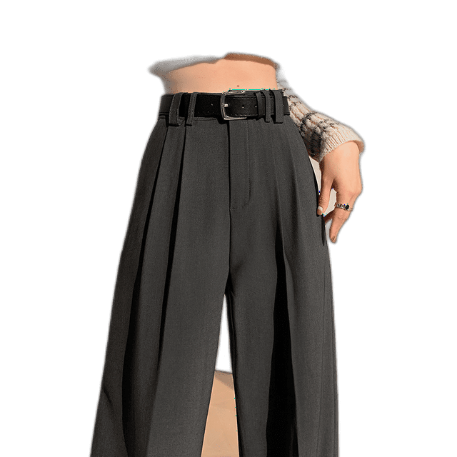 High -Waist Suit Narrow Version Wide -Leg Pants Spring Straight ...