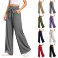 thumbnail image 1 of High Waist Summer Pants for Women Zaewscy Fashion Women Casual High Waist Pocket Pants Pants Comfortable Casual Pants Gray M, 1 of 9