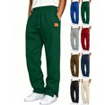 thumbnail image 1 of High Waist Sweatpants for Men,Drawstring Loose Solid Color Casual Straight Pants with Pockets and Side Slit Ankle for Daily Wear, 1 of 6