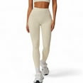 thumbnail image 1 of High-Waist Textured Seamless Leggings - Large, Ivory, 1 of 6