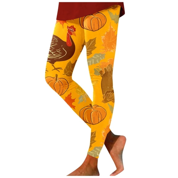 High Waist Thanksgiving Print Leggings Soft Stretchy Athletic Workout Yoga Pants Comfortable Daily Wear Fashion Design for Women