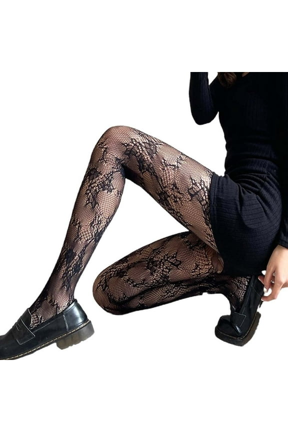 High Waist Tights Fishnet Stockings for Women Pattern Ribbon Floral Print Pantyhose Stocking Seggings Free Size (without Panties)
