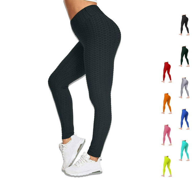 TikTok Leggings, High Waist Yoga Pants for Women, Tummy Control Slimming  Booty Leggings Workout Running Butt Lift Tights, Red, S Size