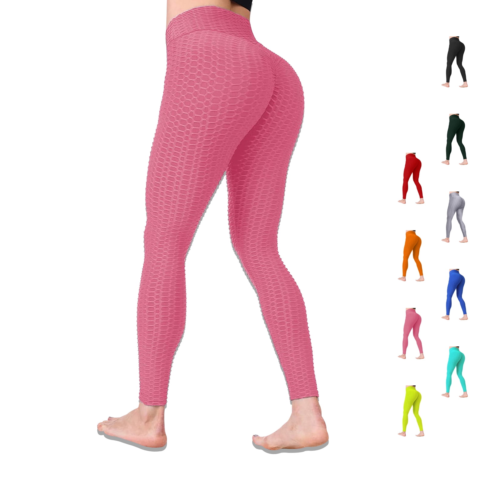 TikTok Leggings, High Waist Yoga Pants for Women, Tummy Control Slimming Booty  Leggings Workout Running Butt Lift Tights, Red, S Size 