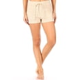 thumbnail image 1 of High Waist Towel Terry Shorts With Pockets  Drawstrings - Beige, 1 of 4