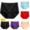 thumbnail image 1 of High Waist Tummy Control Briefs For Women Comfortable Cotton High Waist Underwear Full Coverage Sexy Lace Panties 5 PackRedXL, 1 of 3