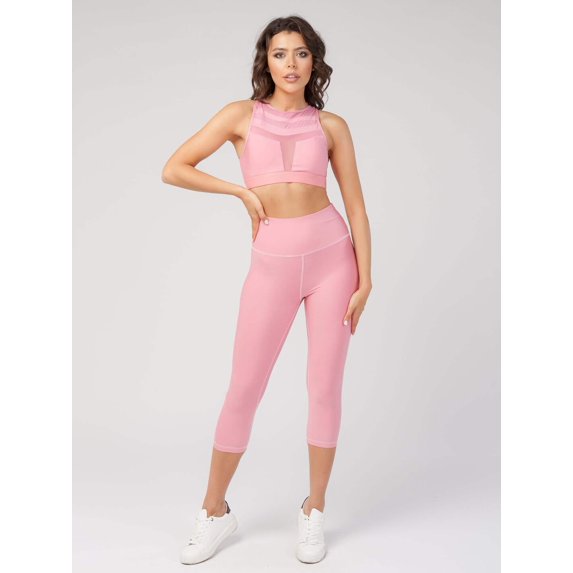 Women’s High Waist Tummy Control Capri Leggings, Moisture Wicking Activewear