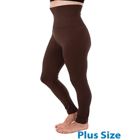 High Waist Tummy Control Full Length Legging Compression Top Pants Fleece Lined Plus Size XL 2XL