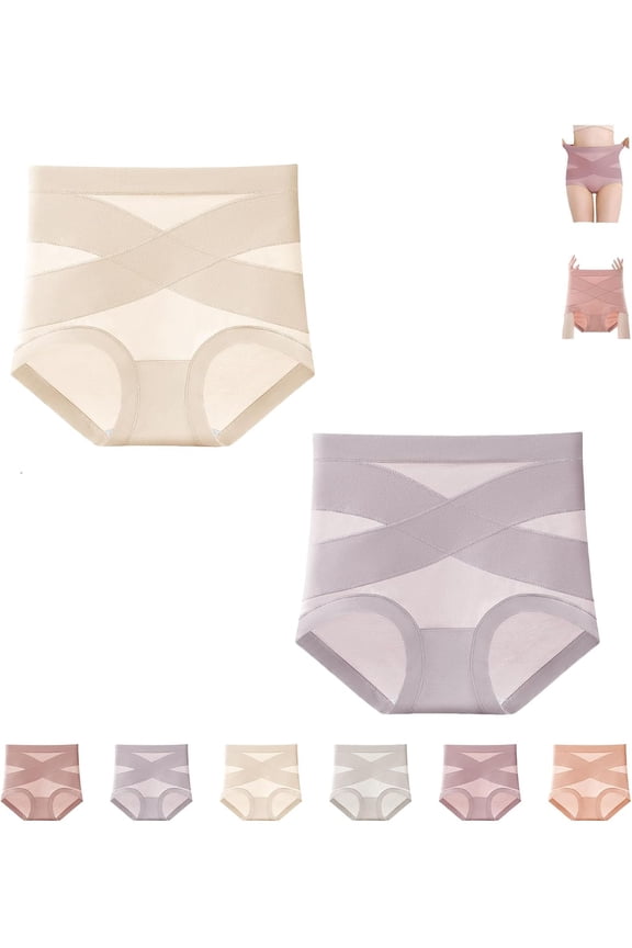 High Waist Tummy Control Panties for Women, 7A Cotton High Waisted Shaping Underwear, Breathable Seamless Full Coverage Butt Lifting Briefs for Belly Slimming (6 Colors, M–2XL)