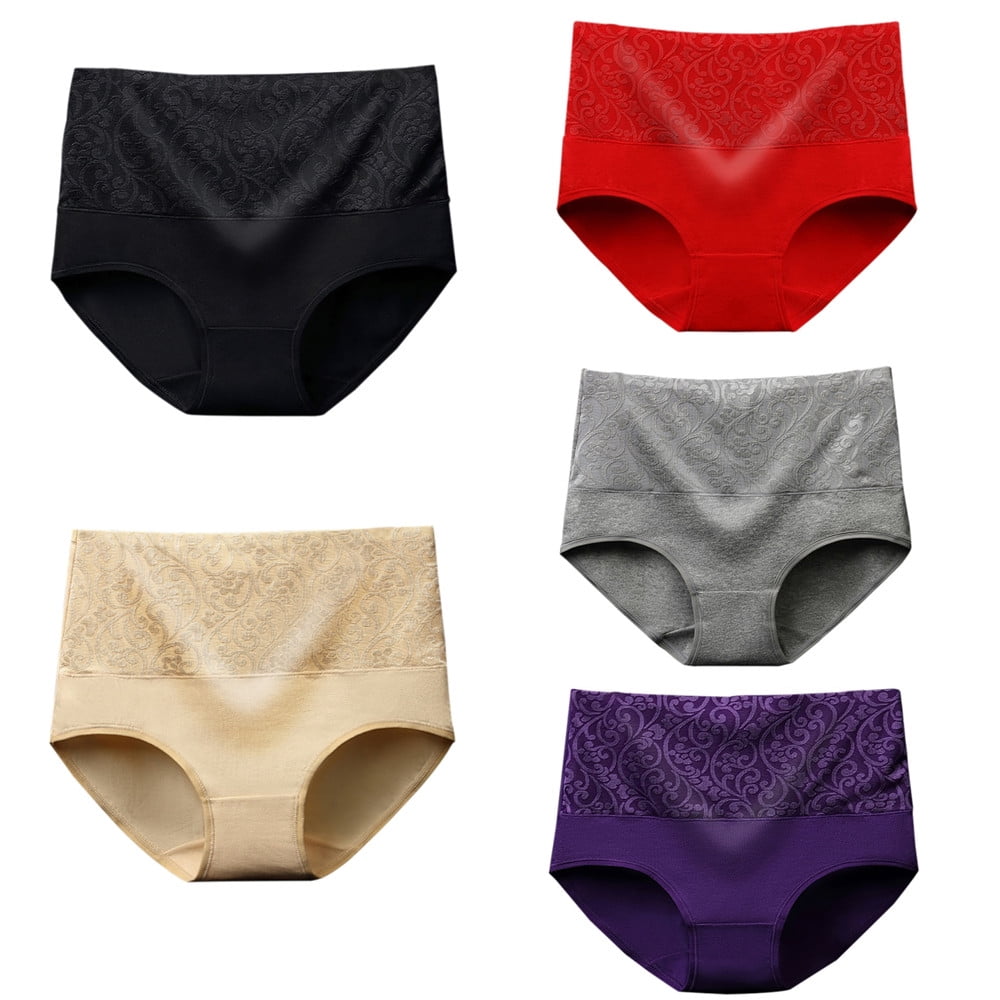 High Waist Tummy Control Panties for Women, Comfy Cotton
