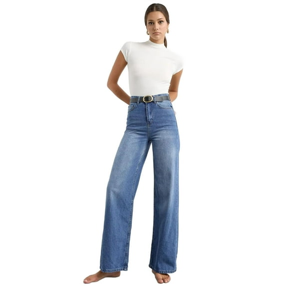 High-Waist Wide-Leg Jeans