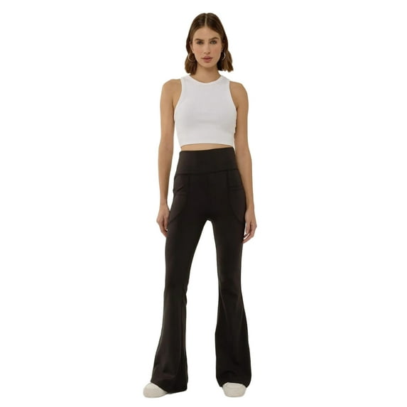 High Waist Wide Leg Leggings with Pockets