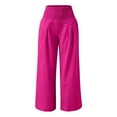thumbnail image 1 of High Waist Wide Leg Palazzo Pants For Women Smocked Elastic Waist Loose Comfy Casual Pajama Pants Pockets 12 Wide (L), 1 of 5