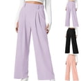 thumbnail image 1 of High Waist Wide Leg Pants with Pockets, Pleated Trousers for Women, Casual Work Office Slacks, Business Casual Palazzo Pants, Mother's Day Gifts | Sopatenor,Black XS, 1 of 9