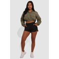 thumbnail image 1 of High Waist Windbreaker Hot Running Shorts - Black, 1 of 9