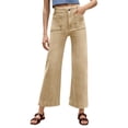 thumbnail image 1 of High Waist Women Casual Wide Leg Denim Pants Cropped Baggy Ankle Jeans with Pocket, 1 of 6