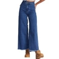 thumbnail image 1 of High Waist Women Casual Wide Leg Pants Female Denim Pants Jeans, 1 of 3