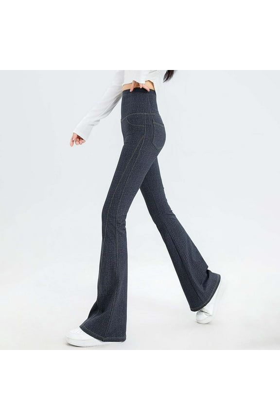 High Waist Women's Skinny Fit Lifting Flared Sports Jeans Stretchy Denim Trousers For Active Women plus Size Clothes Designer Wide Leg Pants for Women High Waist Women Pants Cargo Jean Pants for Women