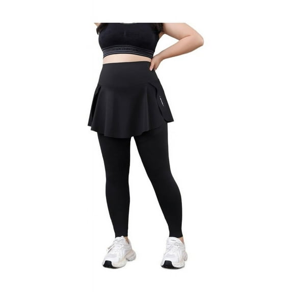High Waist Womens Skirted Leggings Solid Color Lightweight and Breathable Yoga Legging with Skirt