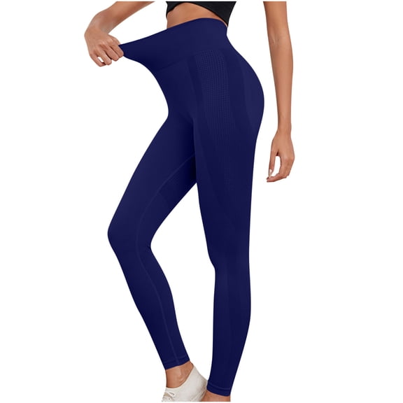High Waist Yoga Leggings for Women Butt Lifting Stretchy Fitness Yoga Pants Skinny Leggings Blue,S