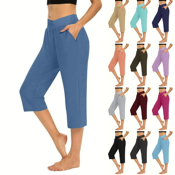 High Waist Yoga Leggings for Women Lightweight Cropped Lounge Pants Comfortable Casual Wear
