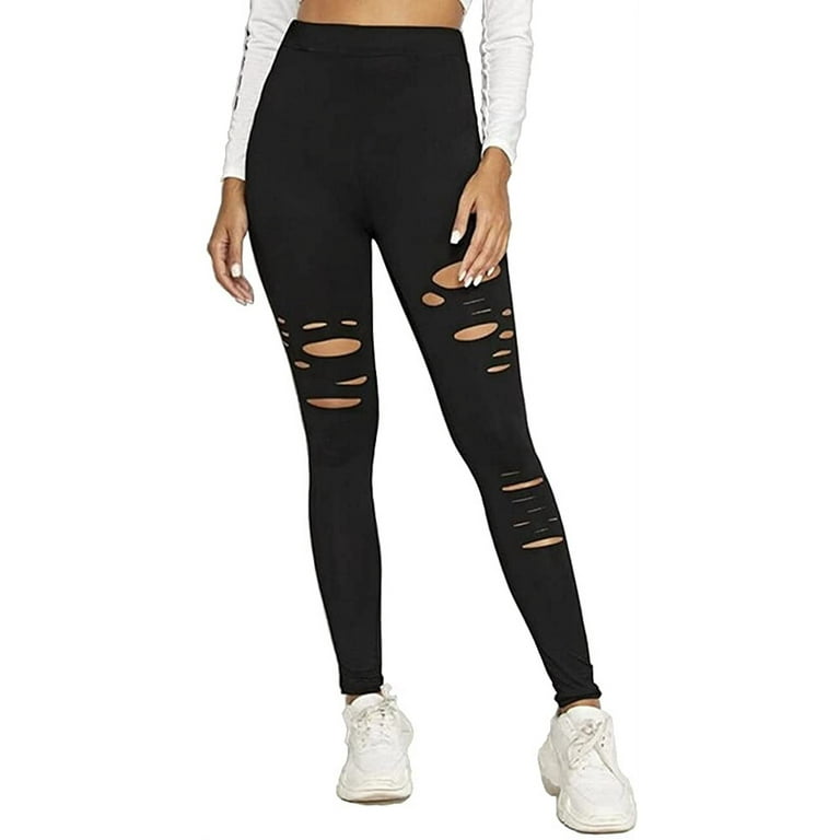 High Waist Yoga Pants, Ripped Leggings for Women Workout, Casual Pants  Cutouts, Buttery Soft and Light