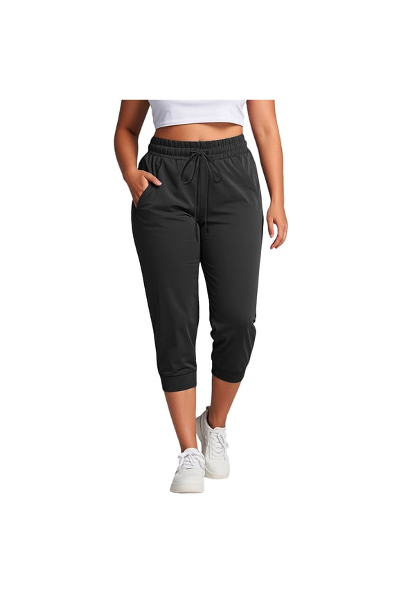 High Waist Yoga Pants - Stretchy Polyester Fabric, Eighth Length, Workout & Daily Wear, Machine Wash, Spring/Summer/Fall