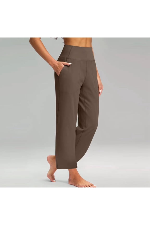 High Waist Yoga Pants For Women Solid Color Capri Leggings Stretchy Fitness Sports Cropped Tights Leather Pants Womens Flax Pants Cropped Pants for Women Casual Floral Casual Linen Pants for Women