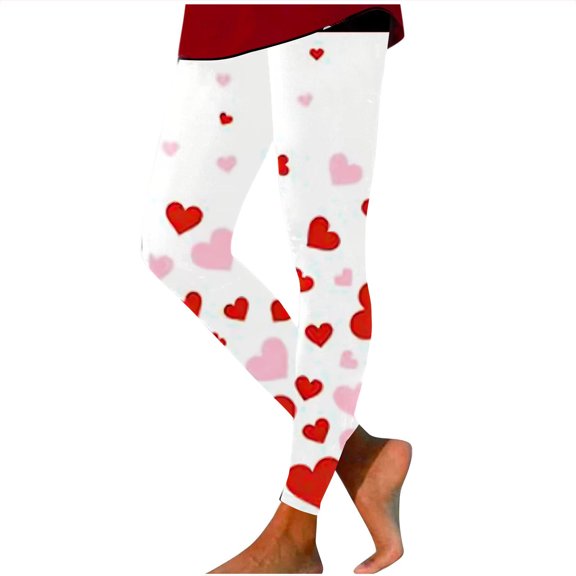 High Waist Yoga Pants,Women's Valentine's Day Printed Love Printed Tight Yoga Pants Can Be Worn Inside And Outside With Leggings Yoga Pants Red XL