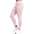thumbnail image 1 of High Waist Yoga Pants for Women - Tummy Control Leggings with 4-Way Stretch for Workout & Running Pink L, 1 of 6