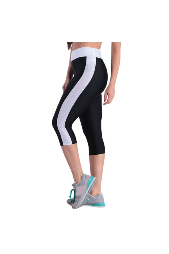 High Waist Yoga Pants with Pockets Capri Leggings for Women Workout Running 4 Way Stretch Leggings