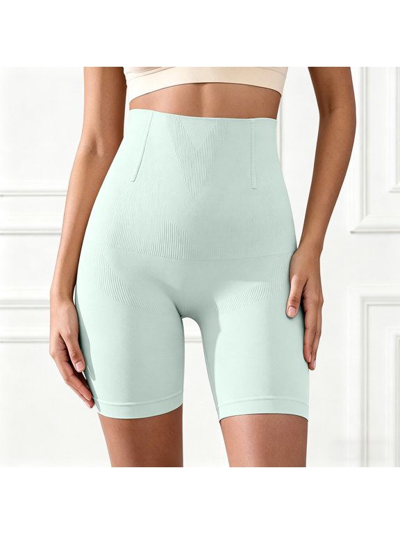 High Waist Yoga Shorts Control Shapewear Postpartum Firm Plus Size Workout Bottoms, XL=阿里M/L, Mint Green