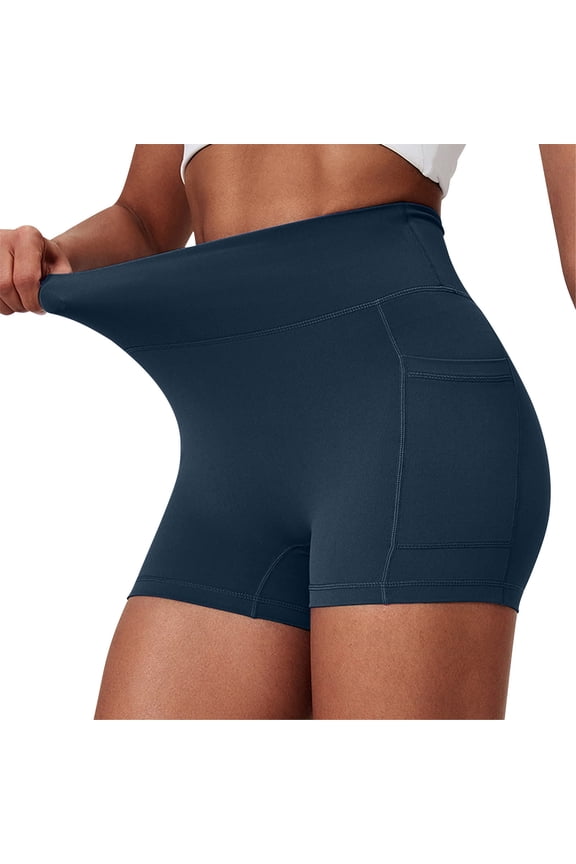 High Waist Yoga Shorts for Women Fitness Outdoor High Waisted Clothes For Running Riding Sports Solid Color Pocket Pants With Pocket Running And Jogging