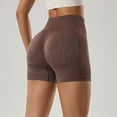 thumbnail image 1 of High Waist Yoga Shorts for Women Workout Running Gym Fitness Stretchable Booty Lifting Athletic Pants with Control Seamless Compression ActivewearBrownL, 1 of 7