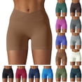 thumbnail image 1 of High Waist Yoga Shorts for Women Women Sport Casual Solid Full Casual Yoga Shorts Pants Brown XXL, 1 of 6