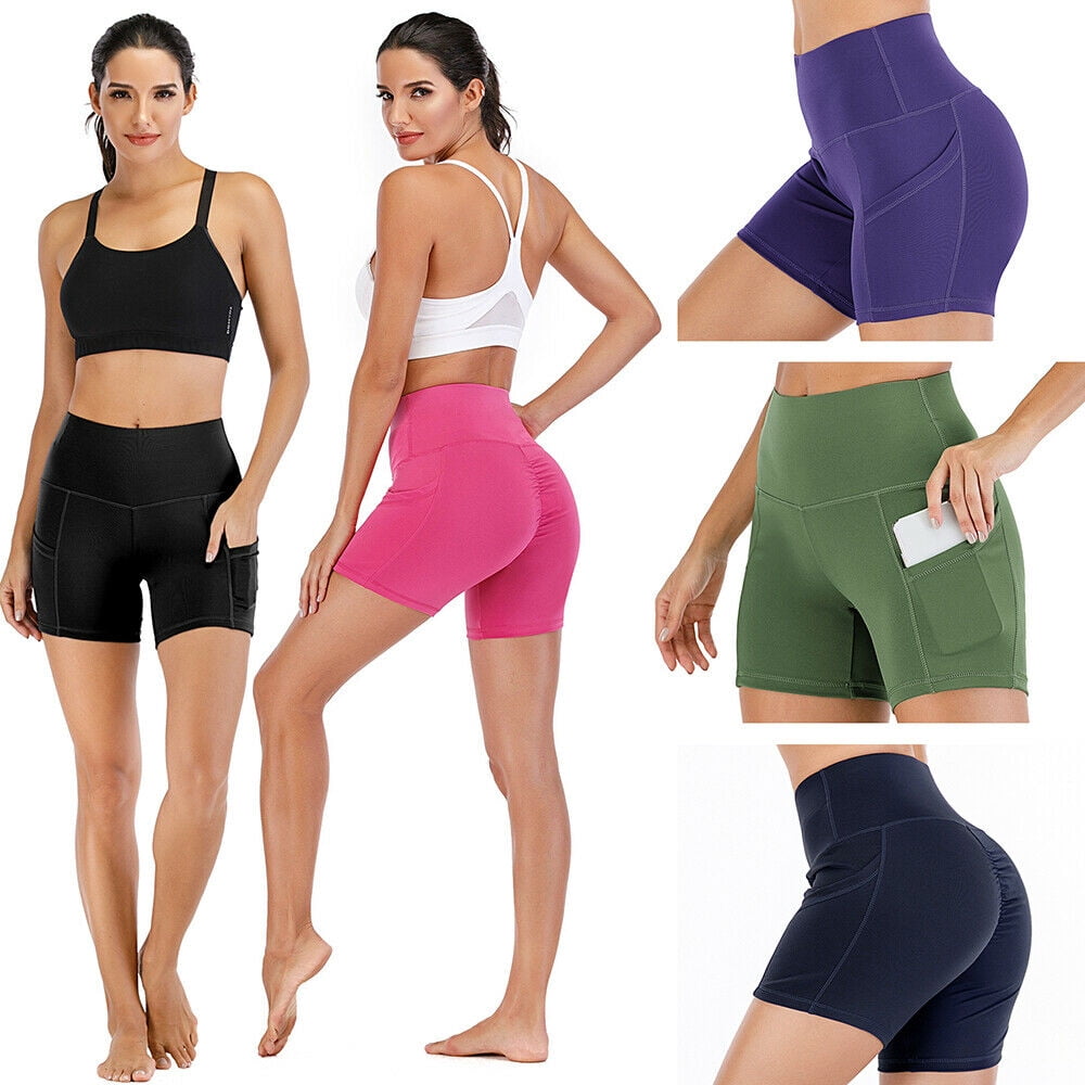 Wozhidaose Workout Leggings for Women High Waist Yoga Shorts With Side  Pockets Running Gym Workout Biker Shorts leggings 
