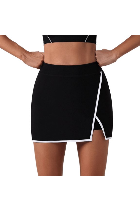 High Waist Yoga Skort Breathable Spandex Mini Skirt Build in Shorts For Workout
