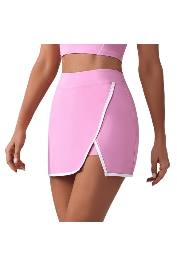 High Waist Yoga Skort Breathable Spandex Mini Skirt Build in Shorts For Workout