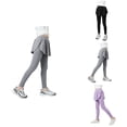 thumbnail image 1 of High Waisted 2 in 1 Girls Yoga Leggings with Flowy Skirt, Athletic Skort Tight for Running Tennis, Pockets, Kids Active Pants, 1 of 6