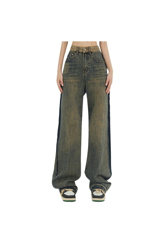 High Waisted Baggy Jeans Slim Slim And Exquisite Design Denim Knit Pants High Waist Women Pants Size 16 Pants for Women Previously Viewed Mom Jean 18 plus High Waist Jean's Posh Pantry Pants for plus