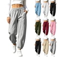 thumbnail image 1 of High Waisted Baggy Sweatpants For Women Soft Barrel Leg Workout Gym Active Joggers With Pockets Elastic Drawstring Lounge Pants, 1 of 10